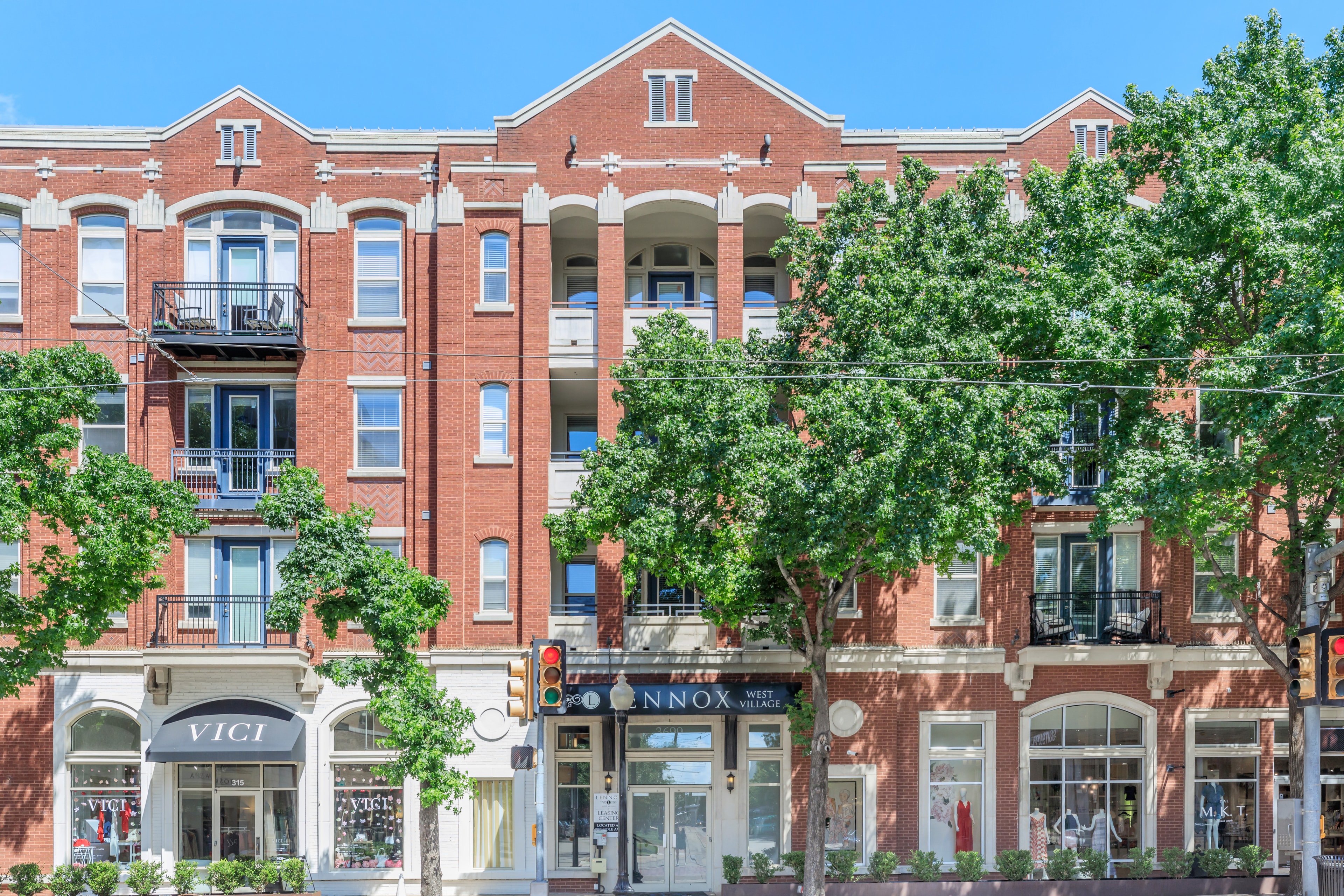 Lennox West Village brick exterior on Cole Ave in West Village